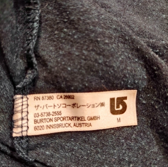 Men's Slim Fitting Medium Size Burton Teal Tee Shirt - Picture 5 of 5